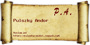 Pulszky Andor névjegykártya